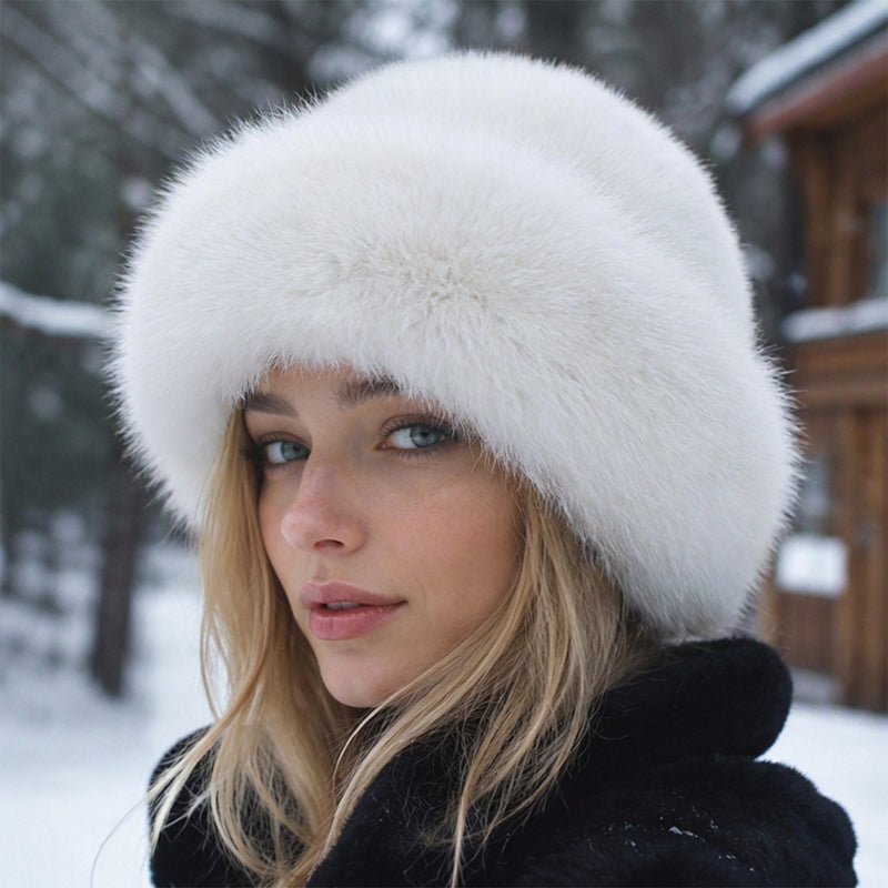 Chapeau chaud élégant en fausse fourrure pour femme