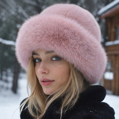 Chapeau chaud élégant en fausse fourrure pour femme