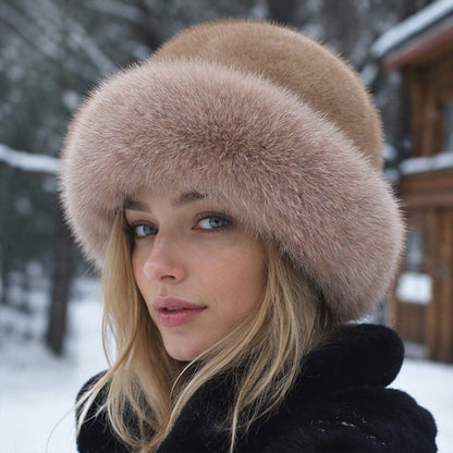 Chapeau chaud élégant en fausse fourrure pour femme