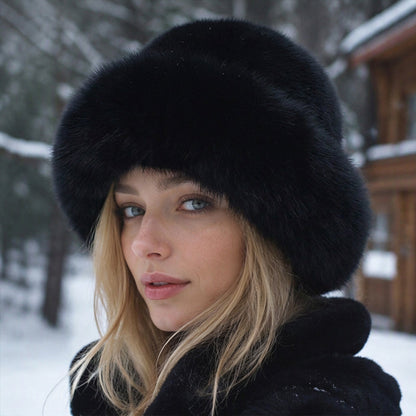 Chapeau chaud élégant en fausse fourrure pour femme