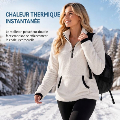 ✨Sweat-shirt en molleton à demi-fermeture éclair pour femme🧶