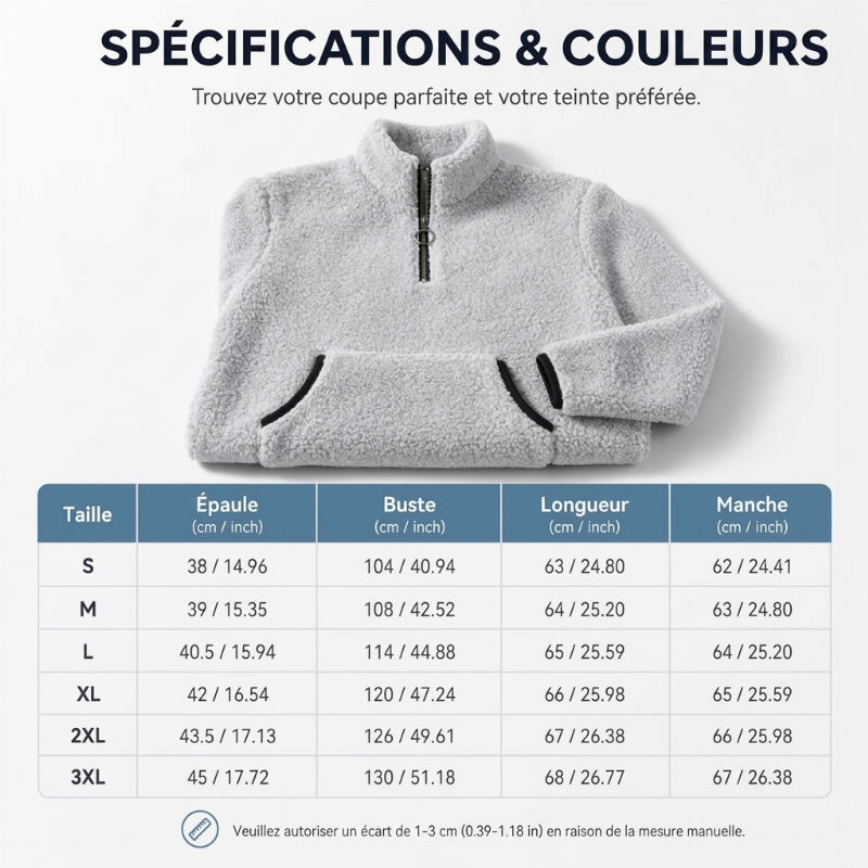 ✨Sweat-shirt en molleton à demi-fermeture éclair pour femme🧶