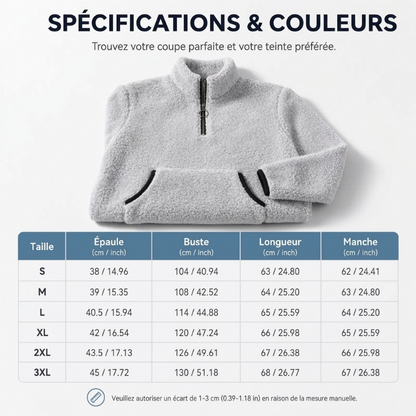 ✨Sweat-shirt en molleton à demi-fermeture éclair pour femme🧶