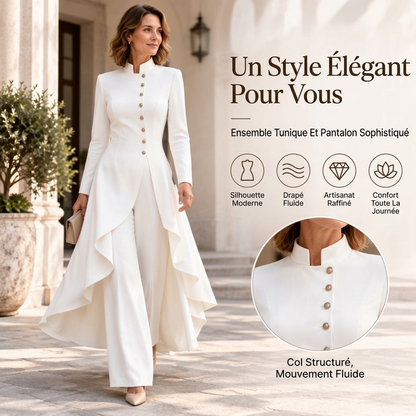 💖Offre exceptionnelle du Black Friday - 50% de réduction !💖💜Livraison gratuite🖤Ensemble manteau long élégant et pantalon large pour femmes