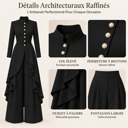 💖Offre exceptionnelle du Black Friday - 50% de réduction !💖💜Livraison gratuite🖤Ensemble manteau long élégant et pantalon large pour femmes