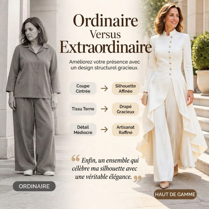 💖Offre exceptionnelle du Black Friday - 50% de réduction !💖💜Livraison gratuite🖤Ensemble manteau long élégant et pantalon large pour femmes