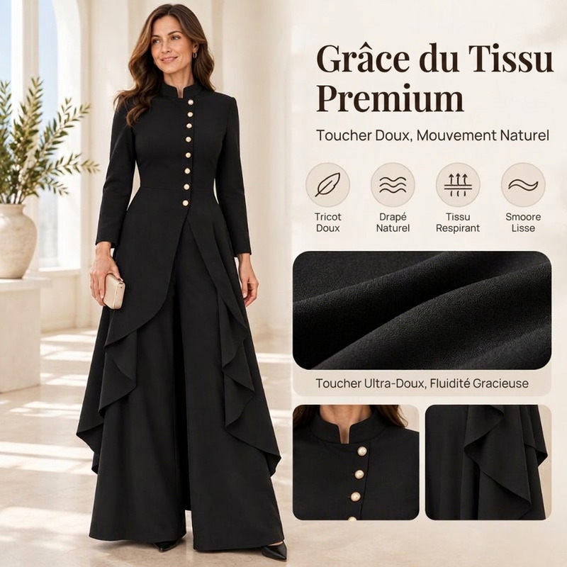 💖Offre exceptionnelle du Black Friday - 50% de réduction !💖💜Livraison gratuite🖤Ensemble manteau long élégant et pantalon large pour femmes