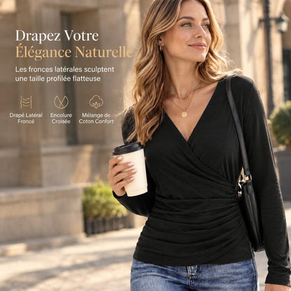 ✨ Haut à manches longues et col en V pour femme🌸