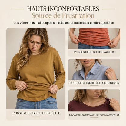 ✨ Haut à manches longues et col en V pour femme🌸