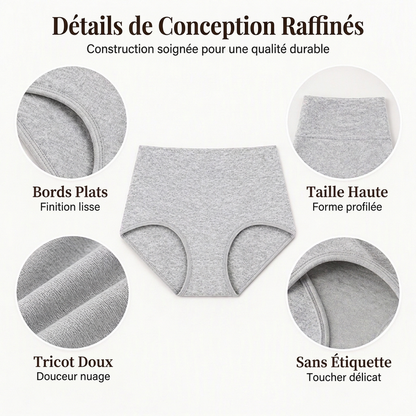 Culottes féminines taille haute, élastiques et respirantes