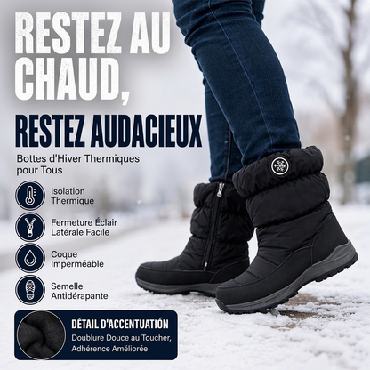 Bottes de neige d'hiver mi-mollet antidérapantes pour femmes