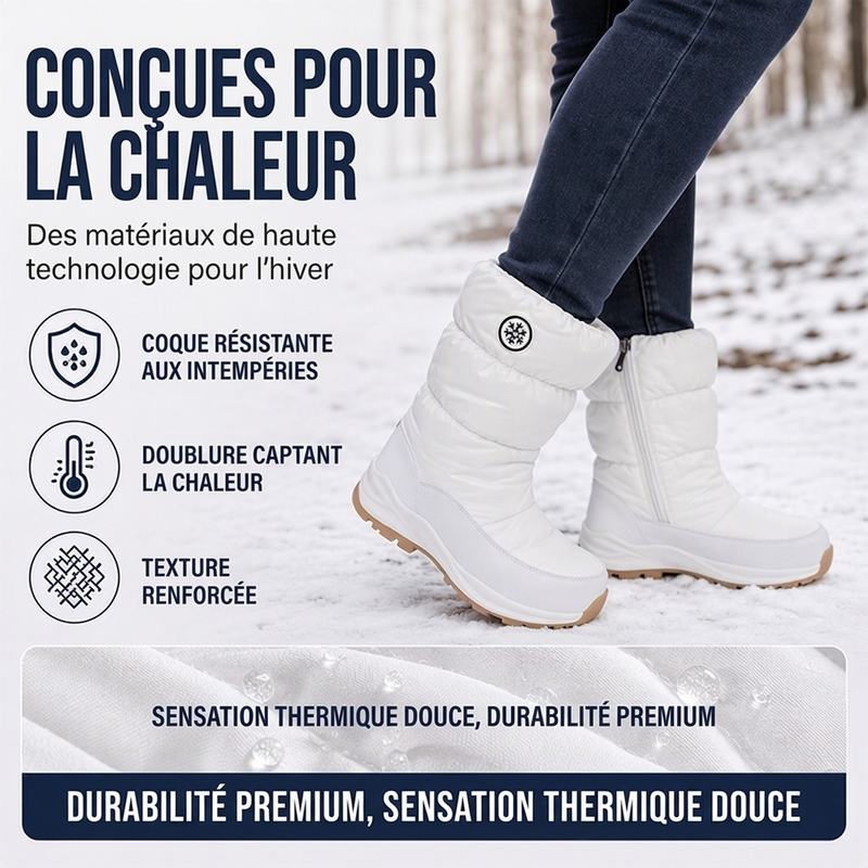 Bottes de neige d'hiver mi-mollet antidérapantes pour femmes