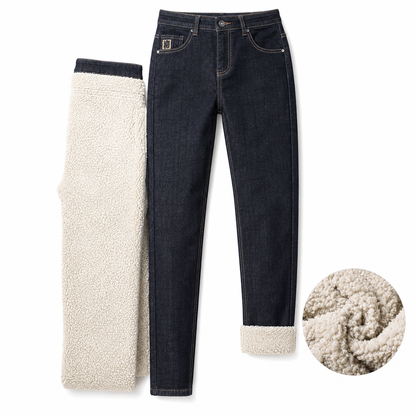 Jean pour homme avec doublure chaude pour l'hiver