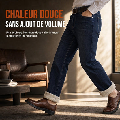 Jean pour homme avec doublure chaude pour l'hiver