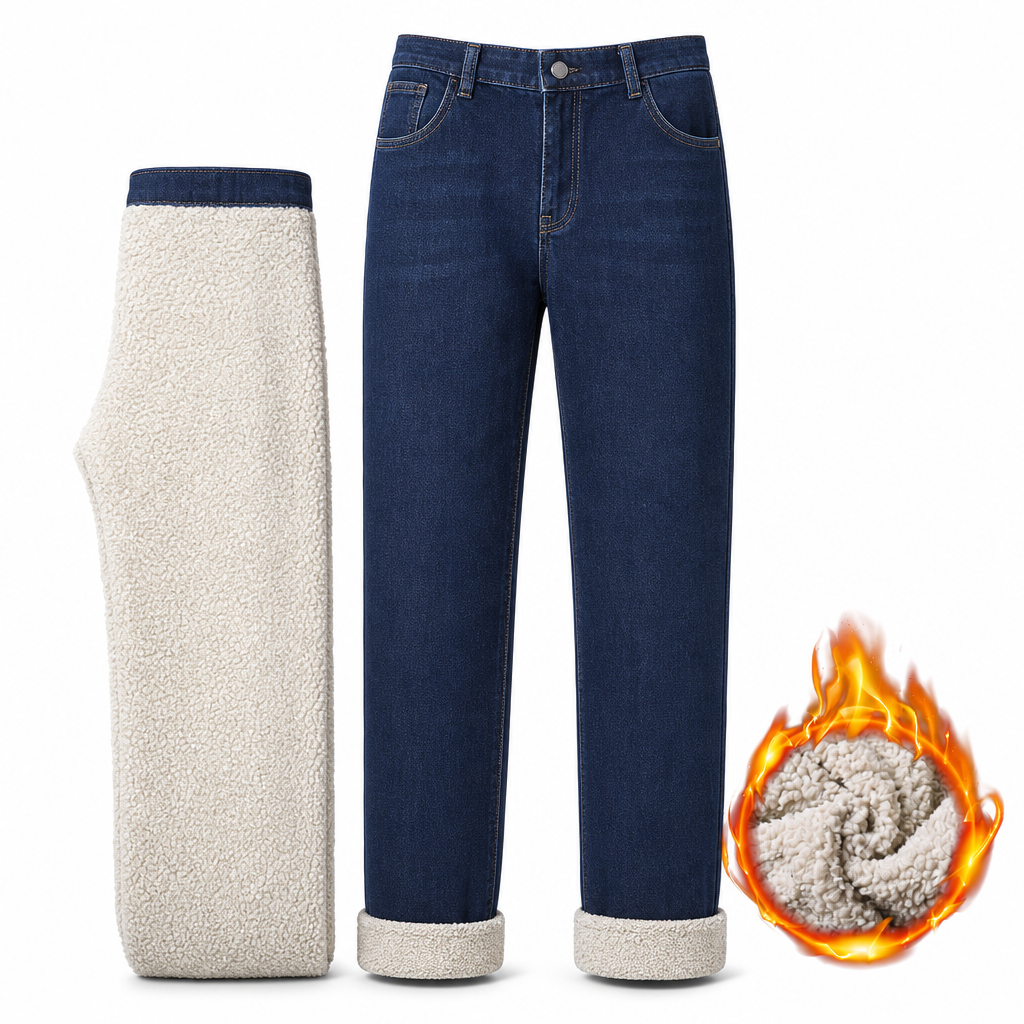 Jean pour homme avec doublure chaude pour l'hiver