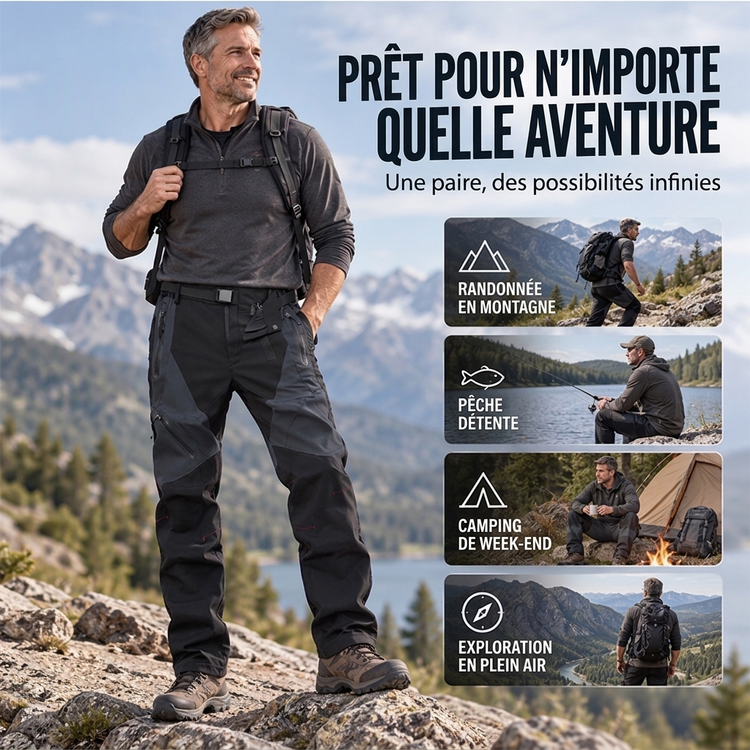 Pantalon cargo extérieur séchage rapide pour homme