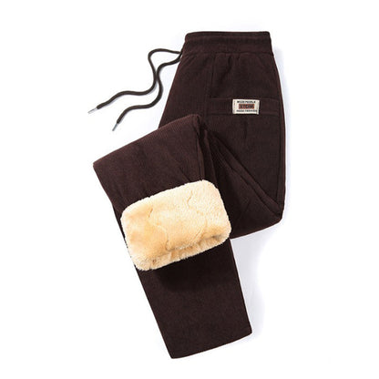 Pantalon thermique en velours côtelé d'hiver pour femme