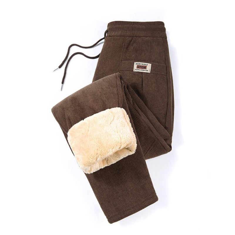 Pantalon thermique en velours côtelé d'hiver pour femme