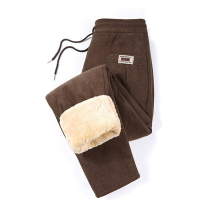 Pantalon thermique en velours côtelé d'hiver pour femme