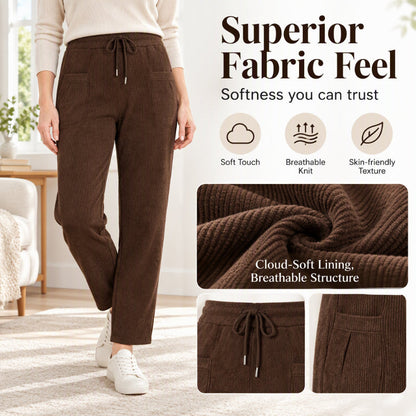 Pantalon thermique en velours côtelé d'hiver pour femme