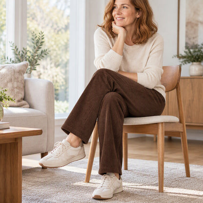 Pantalon thermique en velours côtelé d'hiver pour femme