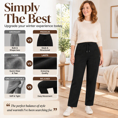 Pantalon thermique en velours côtelé d'hiver pour femme