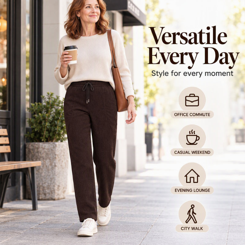 Pantalon thermique en velours côtelé d'hiver pour femme