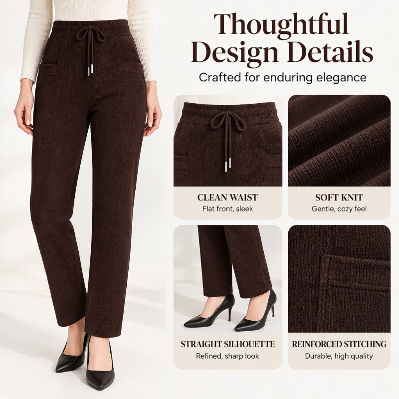 Pantalon thermique en velours côtelé d'hiver pour femme