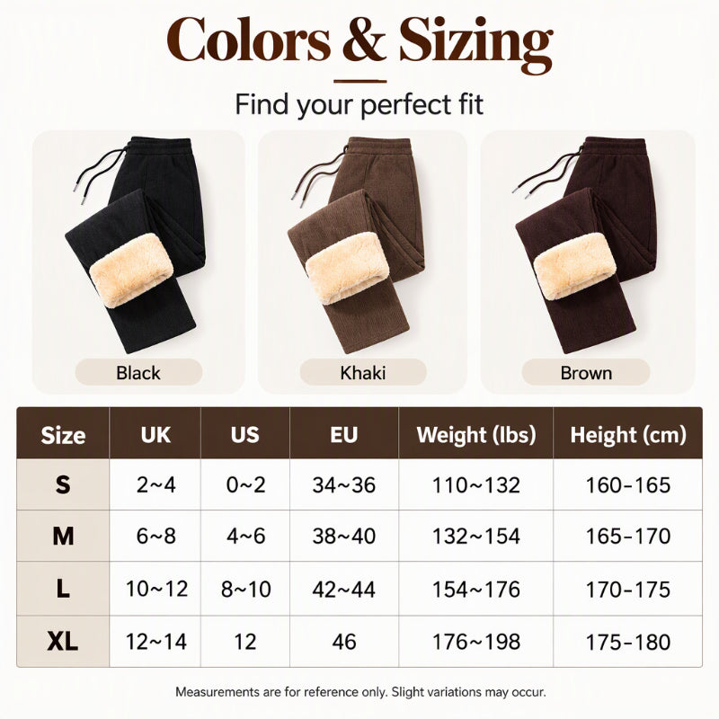 Pantalon thermique en velours côtelé d'hiver pour femme