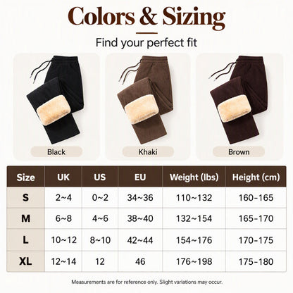 Pantalon thermique en velours côtelé d'hiver pour femme
