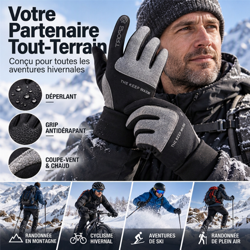 🎁 50 % de réduction ! 🧤 Gants de sport coupe-vent, compatibles avec les écrans tactiles