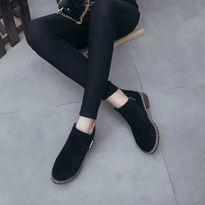 👢 Bottines à talon bas et fermeture éclair latérale pour femme