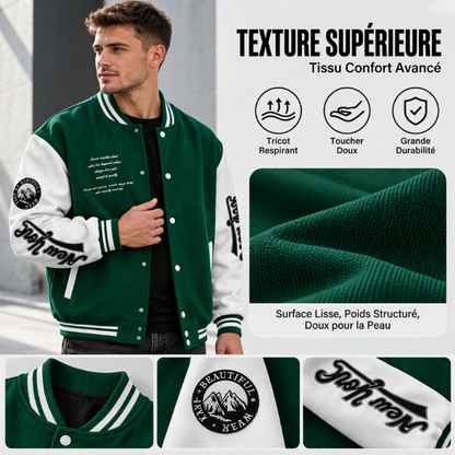 Veste de baseball bicolore pour homme