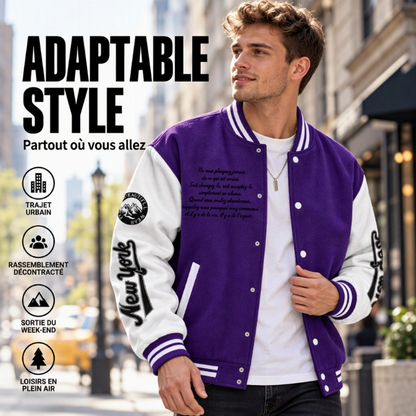 Veste de baseball bicolore pour homme