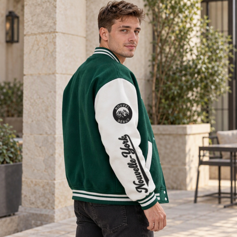 Veste de baseball bicolore pour homme