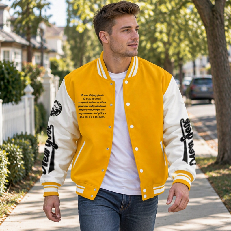 Veste de baseball bicolore pour homme