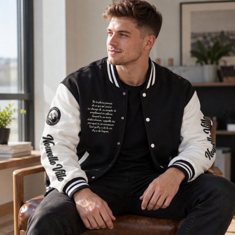 Veste de baseball bicolore pour homme