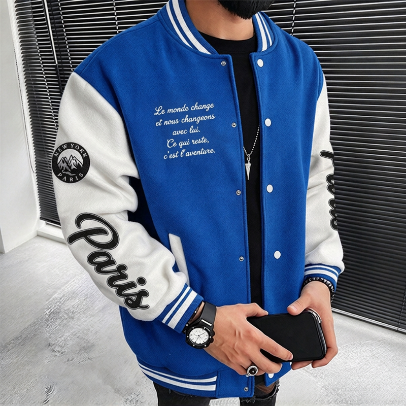 Veste de baseball bicolore pour homme