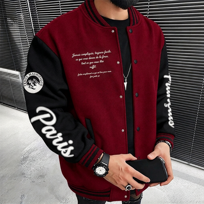 Veste de baseball bicolore pour homme