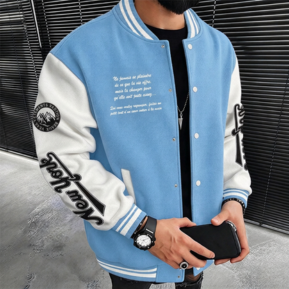 Veste de baseball bicolore pour homme