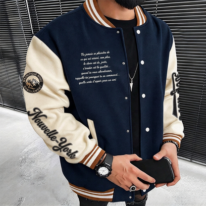Veste de baseball bicolore pour homme