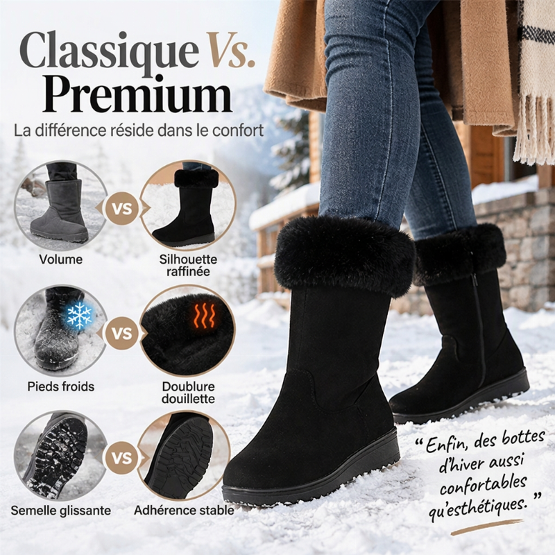 Bottes de neige confortables, chaudes et antidérapantes pour femmes