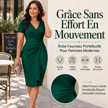Robe portée-frou à col en V élégante pour femme