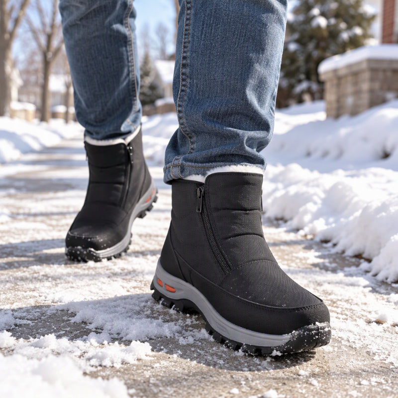 Bottes de neige d'hiver pour hommes, doublure en peluche, imperméables