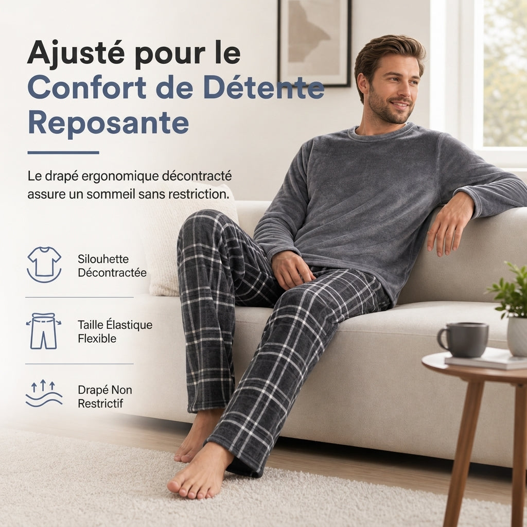 Ensemble de pyjama confortable en maille pour homme