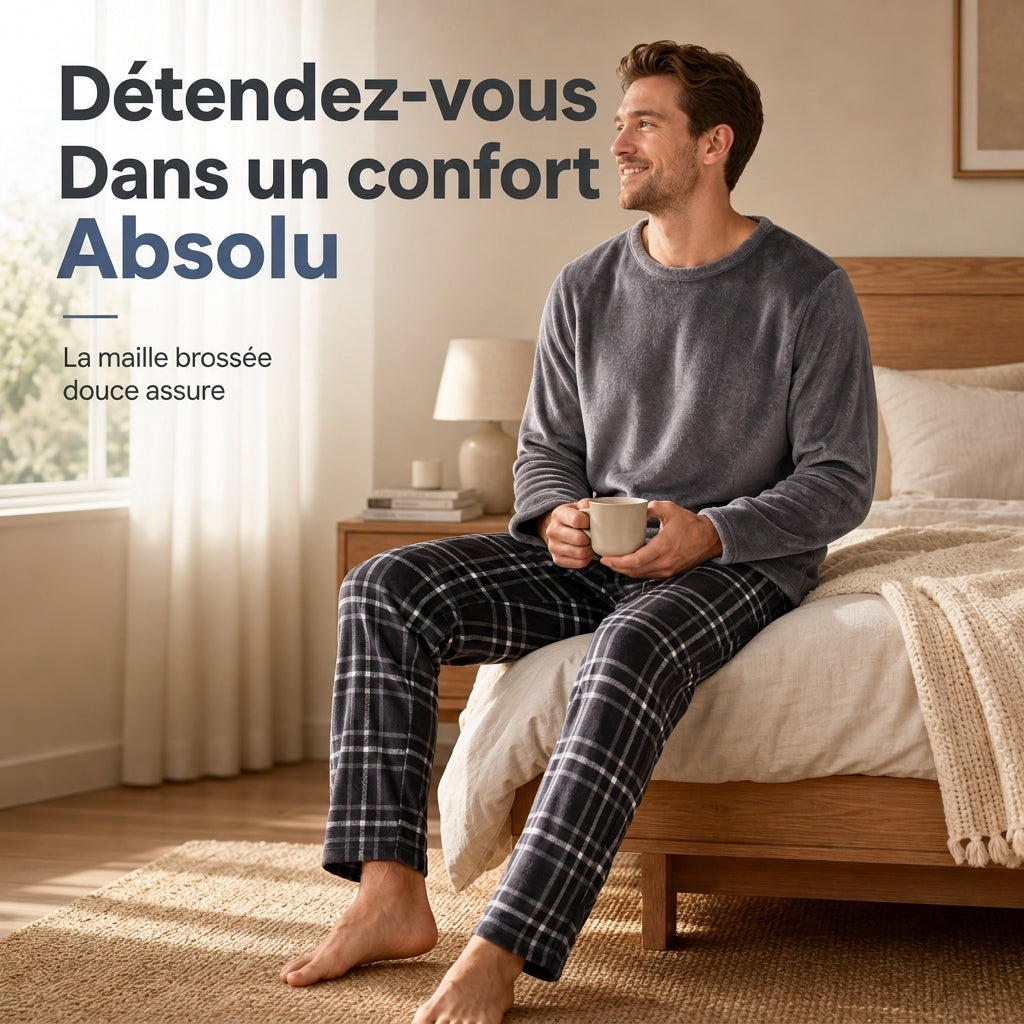 Ensemble de pyjama confortable en maille pour homme