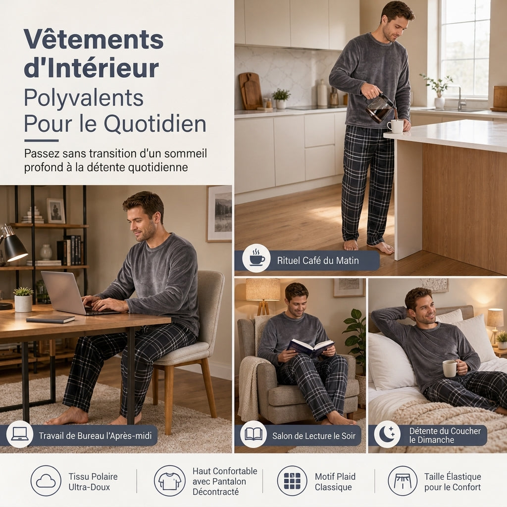Ensemble de pyjama confortable en maille pour homme