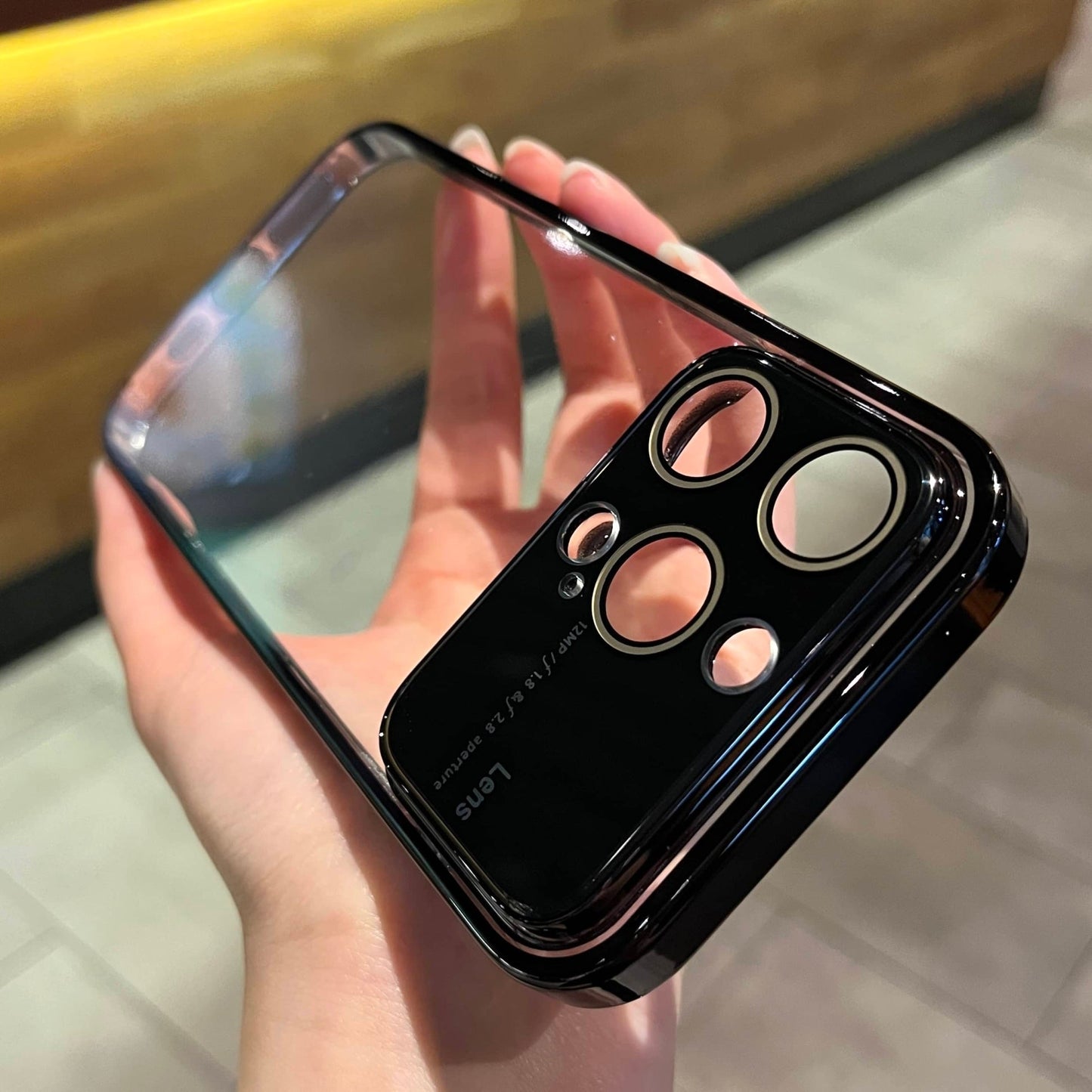 Large window lens case for iPhone