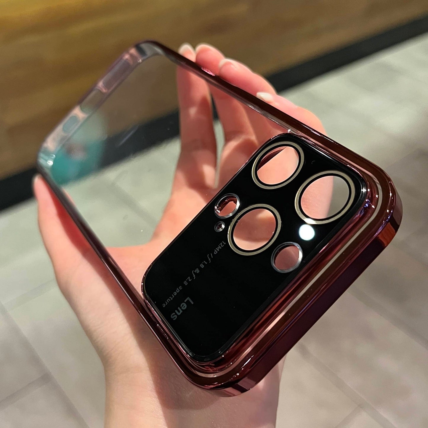 Large window lens case for iPhone